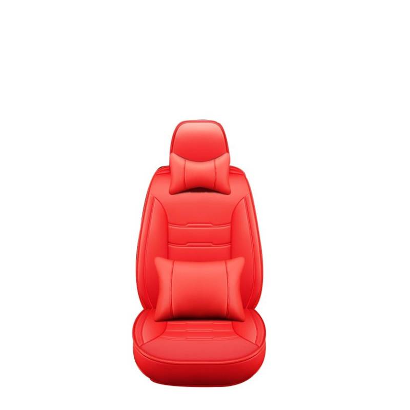 PAKAGVTTB Sitzbezüge Vollständige Abdeckung Universal Auto Leder Sitz Abdeckung Für Soueast DX7 DX3 V3 V5 V6 Auto Zubehör Protector Vordersitzbezüge(Red Pillow) von PAKAGVTTB