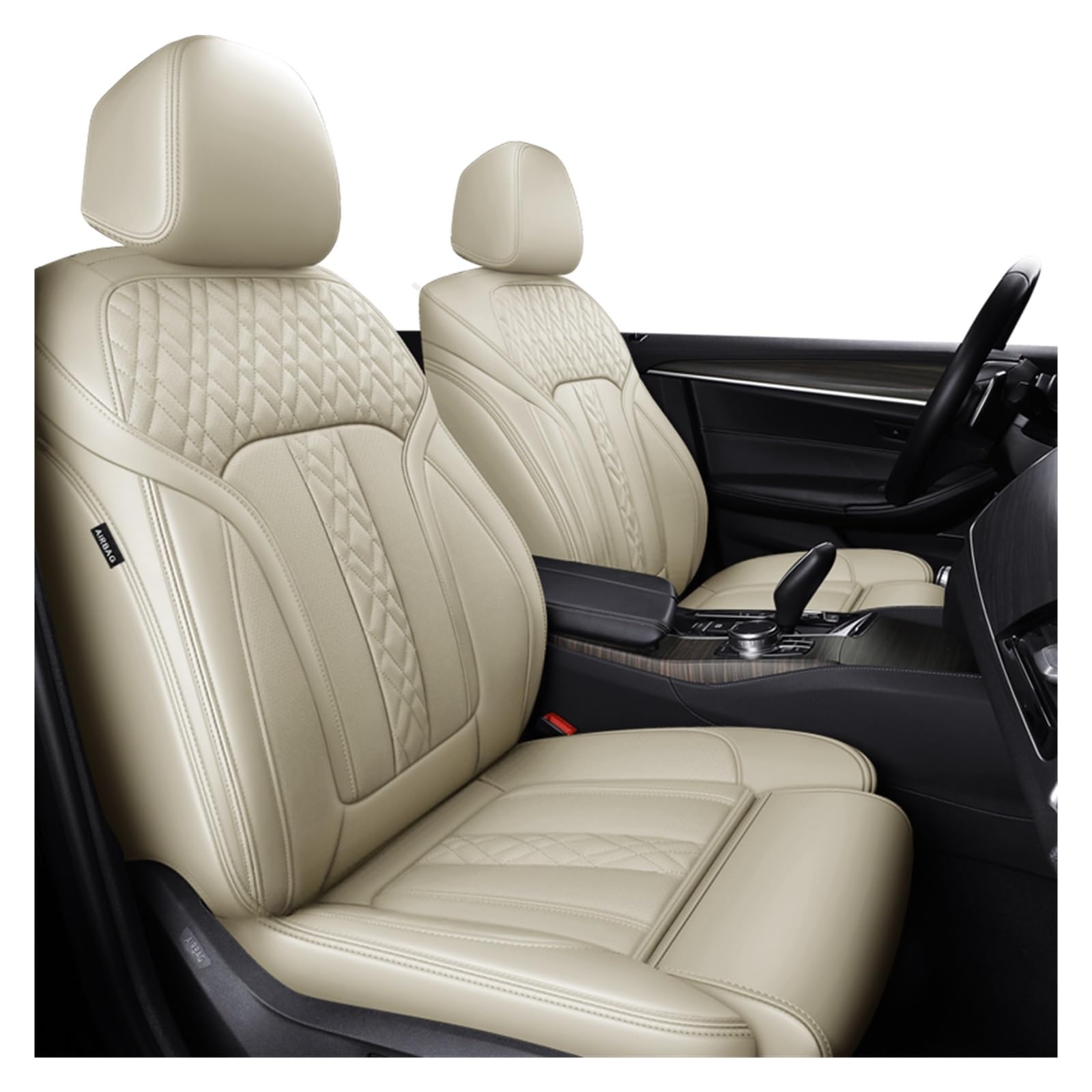 PAKAGVTTB Sitzbezüge Zubehör Autositzbezüge 5 Sitze Für X4 E46 E90 E60 F30 F10 E39 F20 G20 E36 E87 G30 E92 Für X5 E70 E91 F11 F31 E30 Vordersitzbezüge(Beige) von PAKAGVTTB