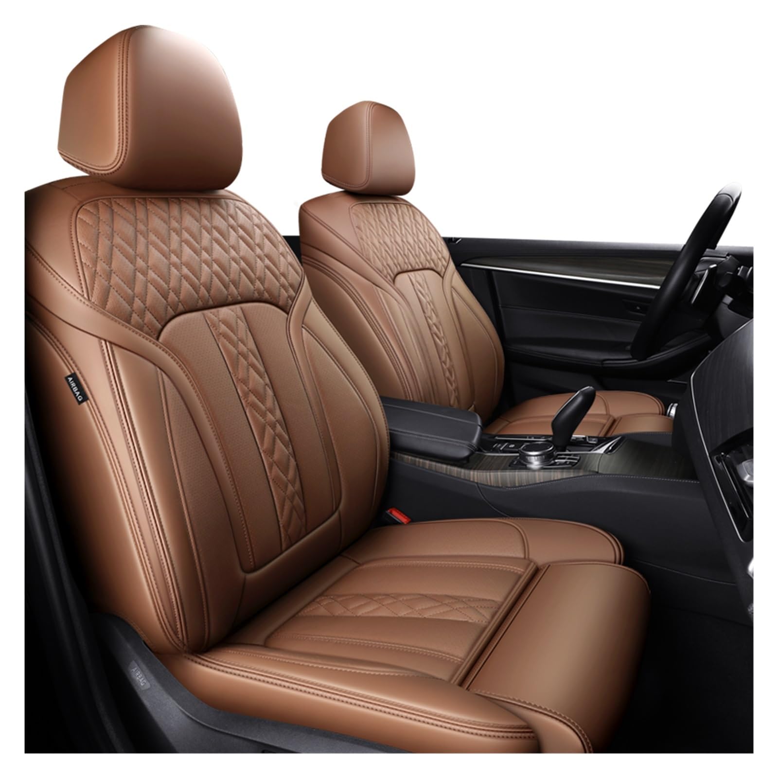 PAKAGVTTB Sitzbezüge Zubehör Autositzbezüge 5 Sitze Für X4 E46 E90 E60 F30 F10 E39 F20 G20 E36 E87 G30 E92 Für X5 E70 E91 F11 F31 E30 Vordersitzbezüge(Brown) von PAKAGVTTB