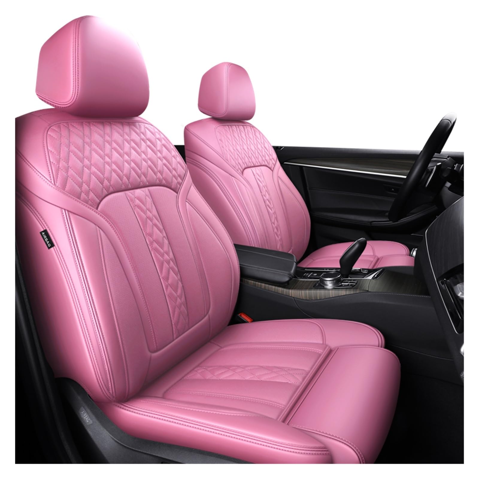 PAKAGVTTB Sitzbezüge Zubehör Autositzbezüge 5 Sitze Für X4 E46 E90 E60 F30 F10 E39 F20 G20 E36 E87 G30 E92 Für X5 E70 E91 F11 F31 E30 Vordersitzbezüge(Pink) von PAKAGVTTB
