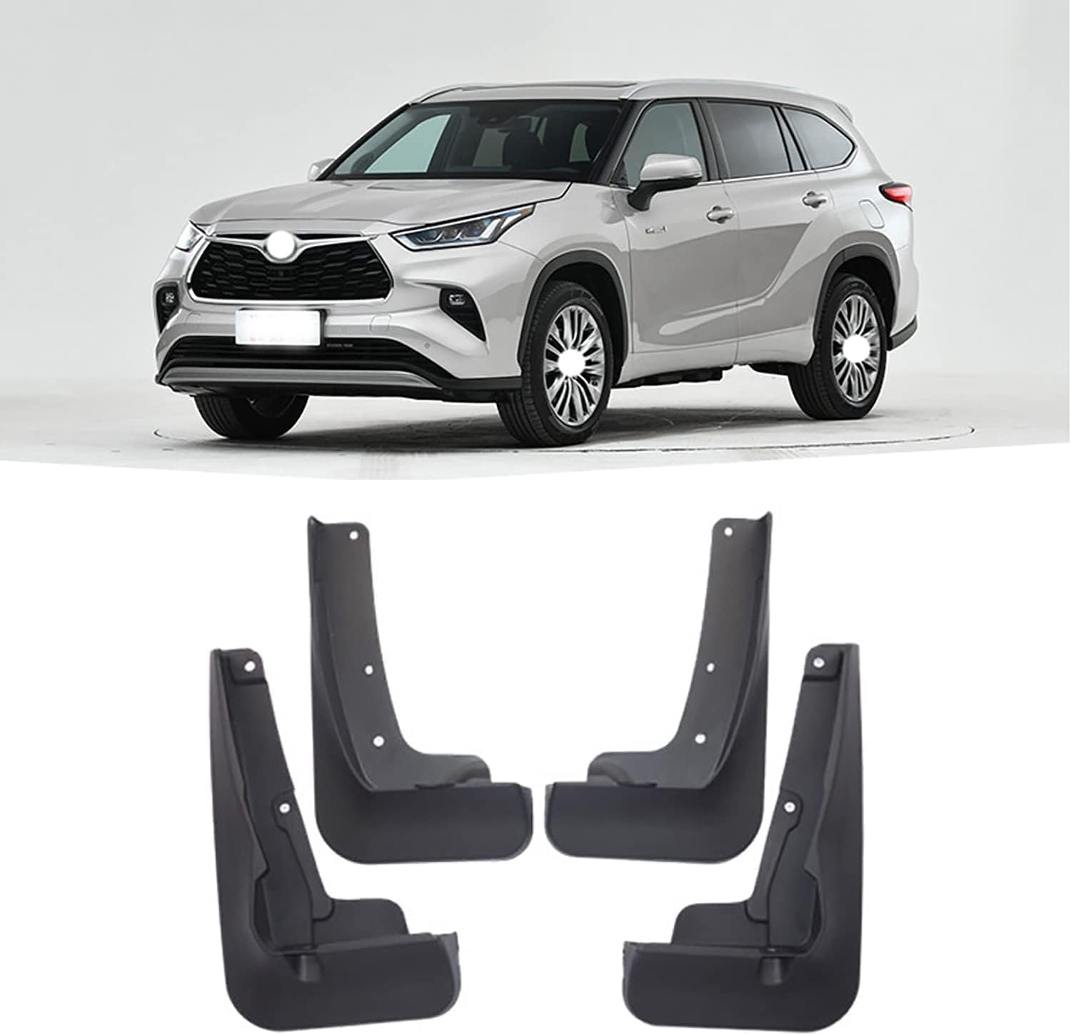 4 Stück Auto Schmutzfänger für Toyota Highlander 2021-2022,Vorne Hinten Langlebiges Auto-Schmutzfänger-Zubehör,Premium-Spritzschutz. von PAKJEL