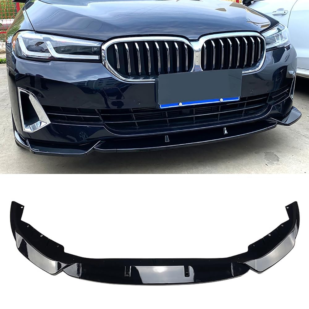 Auto Frontlippe Spoiler für BMW 5er G30 G31 520i 525i 530i 2021 2022 2023 Frontstoßstange Lippe Frontspoiler Auto Styling Zubehör.,B-Glossy Black von PAKJEL