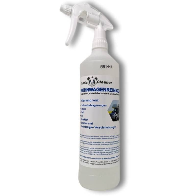 PandaCleaner Wohnwagen Reiniger aussen & innen - Caravan Reiniger 1000ml Sprühflasche Regenstreifen Entferner Wohnmobil - kennzeichnungsfrei, materialschonend & konzentriertes Reinigungsmittel von PandaCleaner