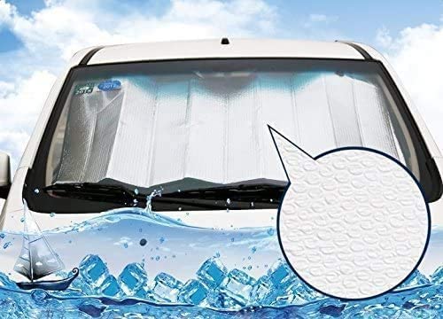 Sonnenschutz für Auto, Vorderseite, faltbar, für Mond, Vorderseite, 2 Saugnäpfe, 2 Gurte (130 x 60 cm) von PANDAROJO