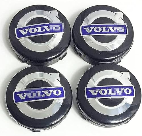 4pcs Car Radnabenkappen Hub Centre Caps, für Volvo C70 S60 V60 V70 S80 XC90 57/70mm Kit Wasserdicht Abzeichen Wheel schmücken, Auto Styling Zubehör,57mm von PANDD