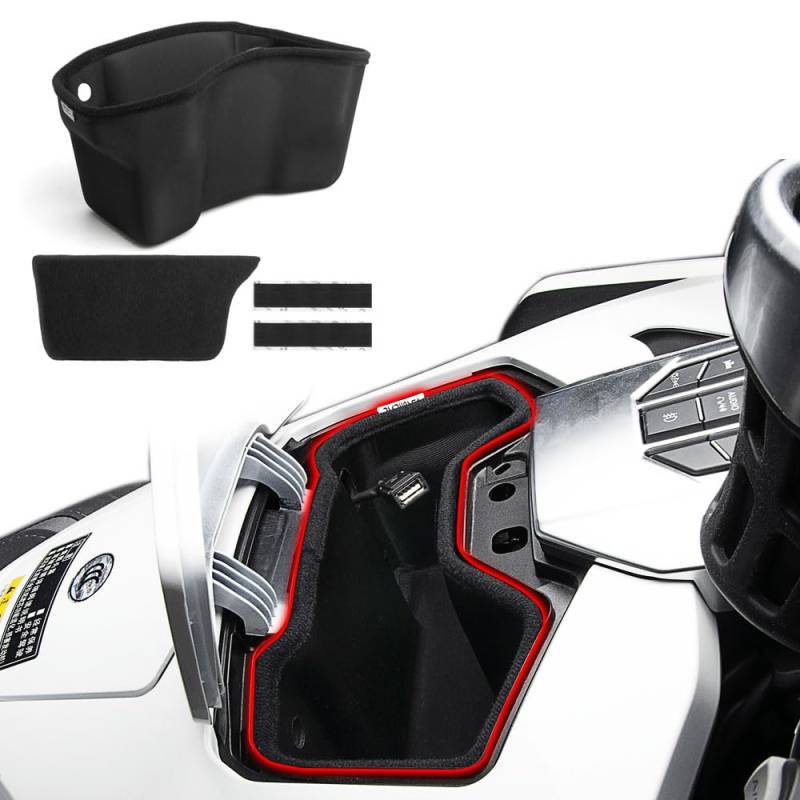 Panical Handschuhfach Aufbewahrungsbox Konsole Box Futter Mittelbox Für Honda Gold Wing GL1800 GL1800B F6B Dct Tour 2018-2023 Schwarz von PANICAL