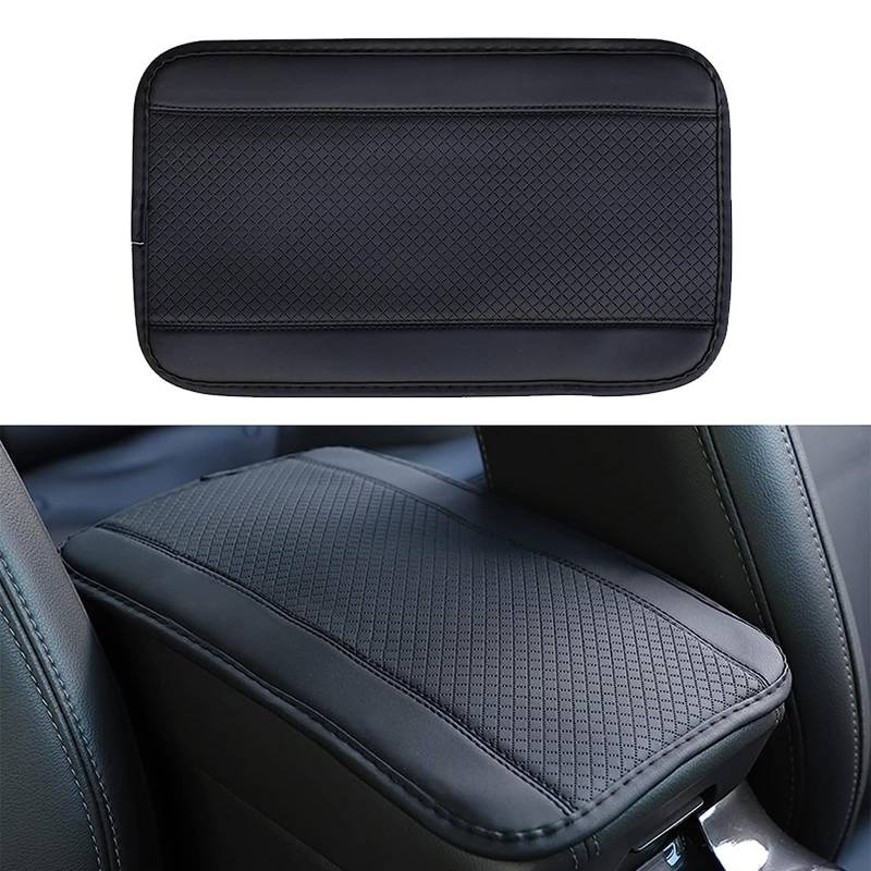 Auto Armlehnematte aus Faserleder rutschfeste Armlehnenmatte Universelle Auto Armlehne Abdeckungmatte Geeignet für Autos,Lkws,Suvs（Schwarz） von PANYI