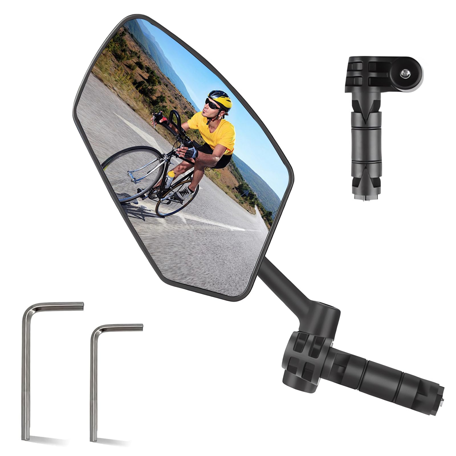 Fahrrad Rückspiegel Klappbarer Rückspiegel 360° Verstellbarer Schlagfester Rückspiegel Hd-Fahrradrückspiegel Passend für Elektrofahrradlenker (16,8-20 mm) von PANYI