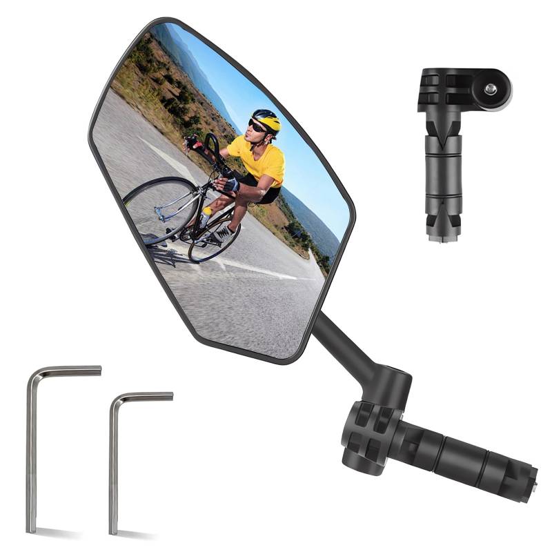 Fahrrad Rückspiegel Klappbarer Rückspiegel 360° Verstellbarer Schlagfester Rückspiegel Hd-Fahrradrückspiegel Passend für Elektrofahrradlenker (16,8-20 mm) von PANYI
