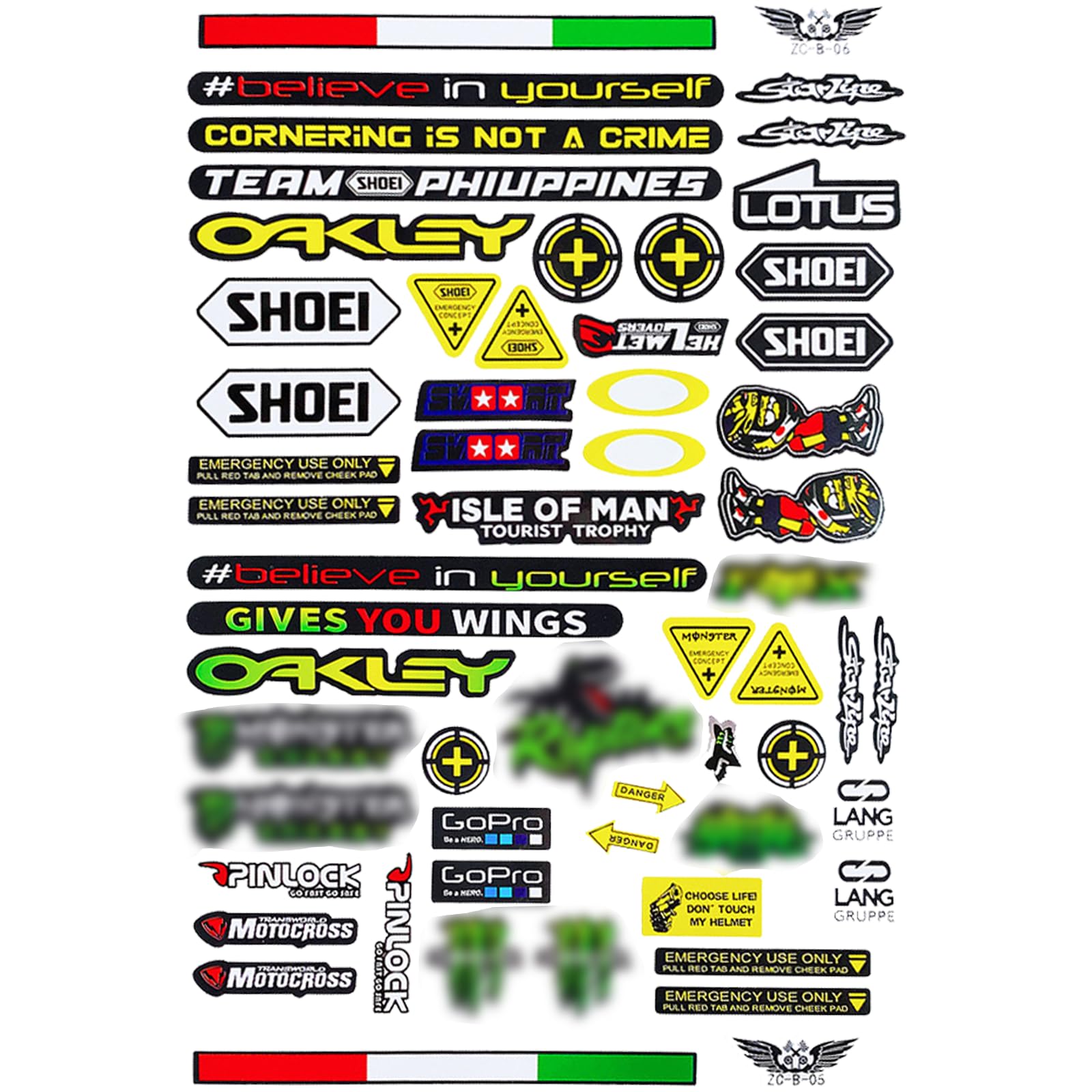 59*Aufkleber Sportrad Aufkleber Motorrad-Rennhelm-Aufkleber Motocross Stickers Sticker FüR Motorrad Eignen Sich FüR MotorräDer, FahrräDer, Skateboards, Helmdekoration von PANYI