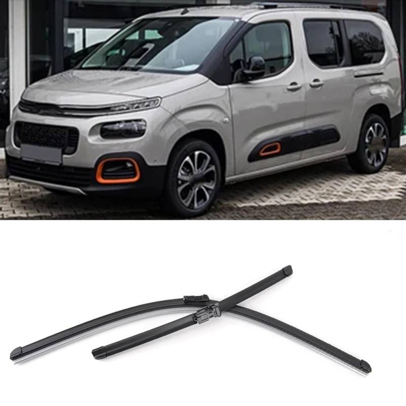2 Stück Scheibenwischer für Citroen Berlingo K9 2018-2023 24"+17", Frontscheibe Windschutzscheibe Fensterbürsten Vorderseite Scheibenwischerblätter von PAPEP