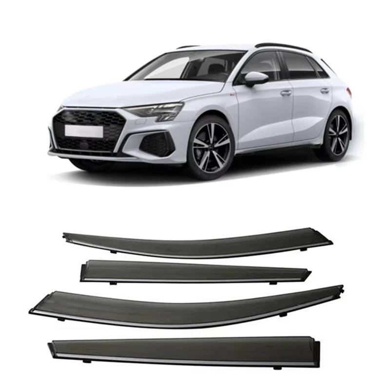 Auto Windabweiser für Audi A3 Hatchback MK4-8Y 2021 2022 2023 2024, Regenschutz zum Aufkleben für Fenster Windabweiser Fensterscheiben für Autos von PAPEP