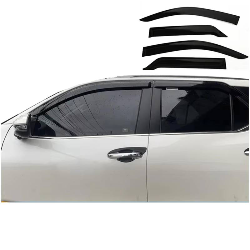 Auto Windabweiser für Toyota Fortuner SW4 2016 2017 2018 2019 2020 2021 2022 2023 2024 2025, Regenschutz zum Aufkleben für Fenster Windabweiser Fensterscheiben für Autos von PAPEP