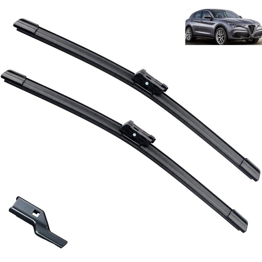 Frontscheibenwischer für Alfa Romeo Stelvio 2016-2020, Windschutzscheibe Fenster Regenbürsten Auto Scheibenwischer Fensterbürsten Auto Zubehör Frontscheibenwischer für Alfa Romeo Stelvio 2016-2020, Windschutzscheibe Fenster Regenbürsten Auto Scheibenwischer Fensterbürsten Auto Zubehör von PAPEP