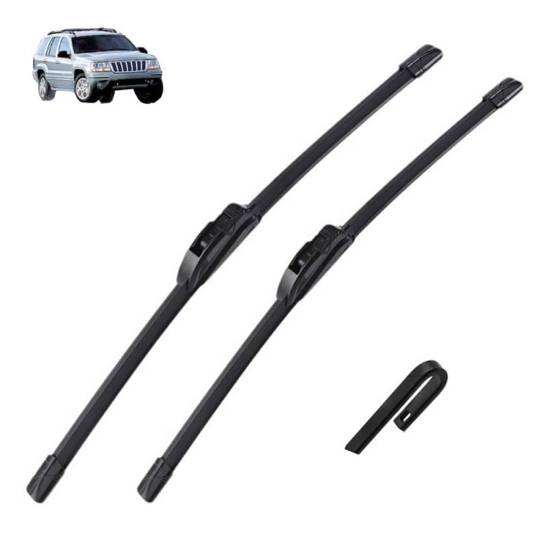 Frontscheibenwischer für Jeep Grand Cherokee MK2 1999-2005 2000 2001 2002 21"+21", Windschutzscheibe Fenster Regenbürsten Auto Scheibenwischer Fensterbürsten Auto Zubehör von PAPEP