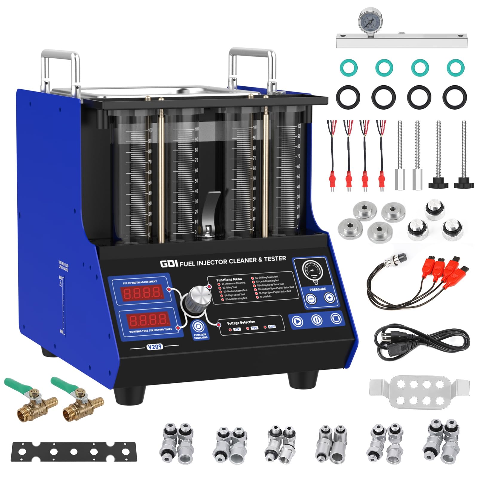 PARAOUTIL Kfz-Ultraschall-Injektor-Reiniger & Tester 110V / 220V, V209 Auto-Kraftstoffeinspritz-Reinigungstestmaschine mit 10 Funktionen,Automatisches Reinigen und Prüfen für Auto-Motorrad PARAOUTIL Kfz-Ultraschall-Injektor-Reiniger & Tester 110V / 220V, V209 Auto-Kraftstoffeinspritz-Reinigungstestmaschine mit 10 Funktionen,Automatisches Reinigen und Prüfen für Auto-Motorrad von PARAOUTIL