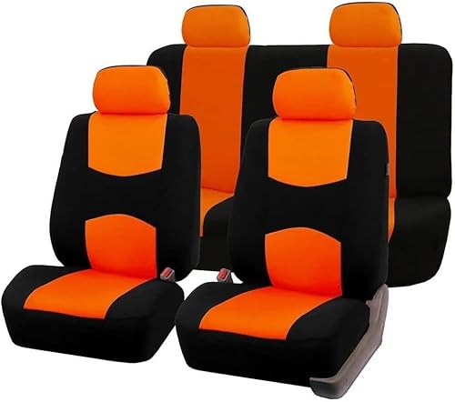 Auto Sitzbezüge Sets für Volkswagen VW Polo VI (AW) 2019 2020 2021, Atmungsaktiv Wasserdicht Verschleißfest Sitzschutz Innenraum Zubehör,A/Orange von PARIE