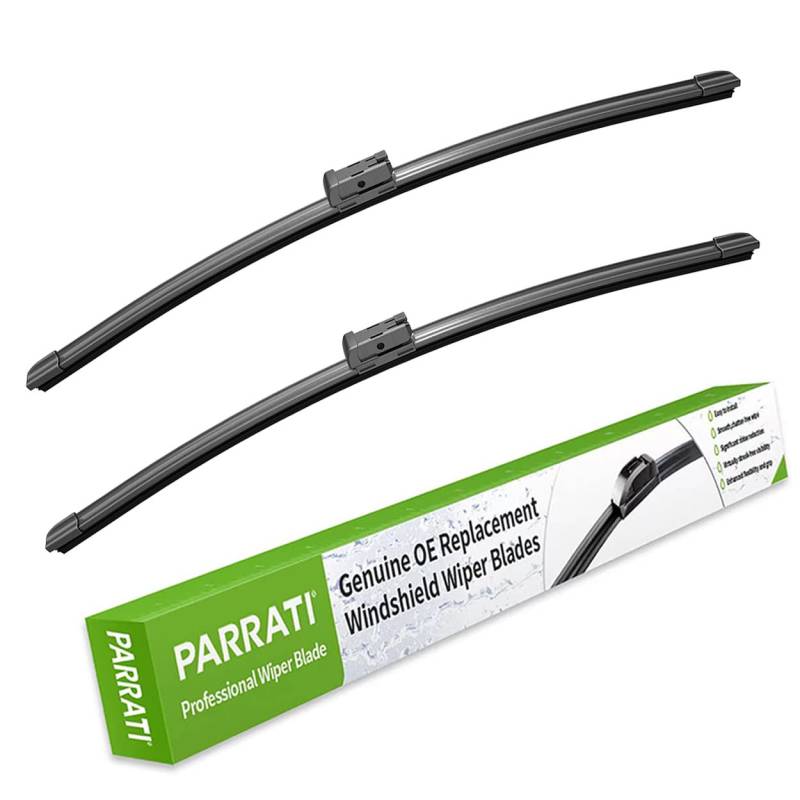 PARRATI® 66 cm und 50,8 cm Hochleistungs-Premium-All-Season-Ersatz-Scheibenwischerblätter, einfache Selbstmontage und hervorragende Sichtbarkeit auf der Straße, langlebig, stabil und leise (2er-Set) von PARRATI