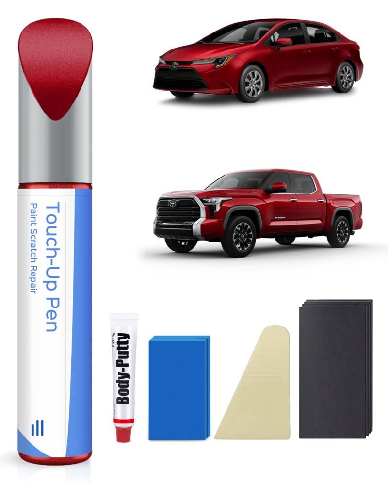PARTS4EV 3R3 Barcelona Red Pearl Lackstift Kit für Toyota – Exakte Übereinstimmung für Chips und Kratzer von PARTS4EV