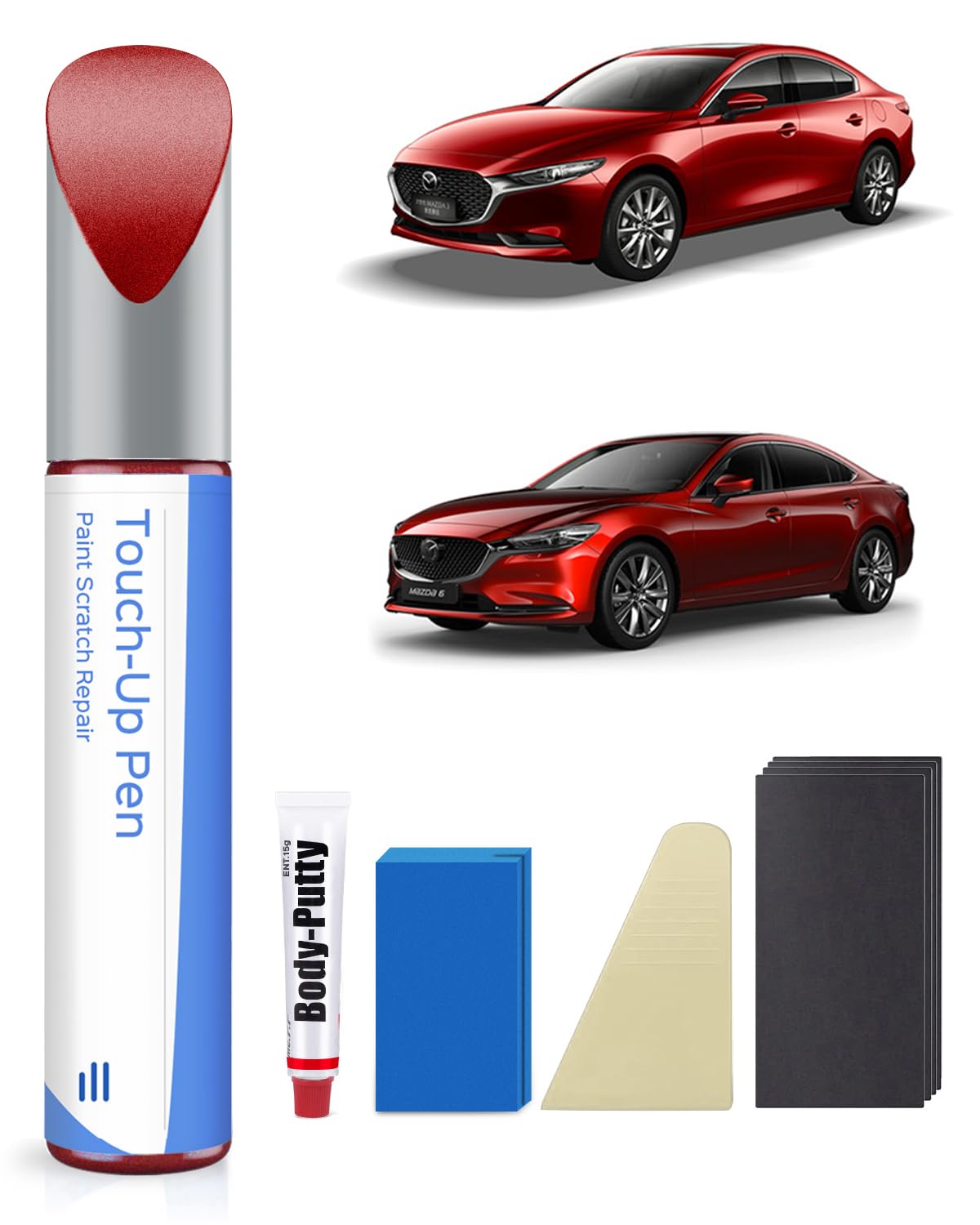 41V Soul Red Metallic Tricoat Lackstift Kit für Mazda – Exakte Übereinstimmung für Chips und Kratzer 41V Soul Red Metallic Tricoat Lackstift Kit für Mazda – Exakte Übereinstimmung für Chips und Kratzer von PARTS4EV