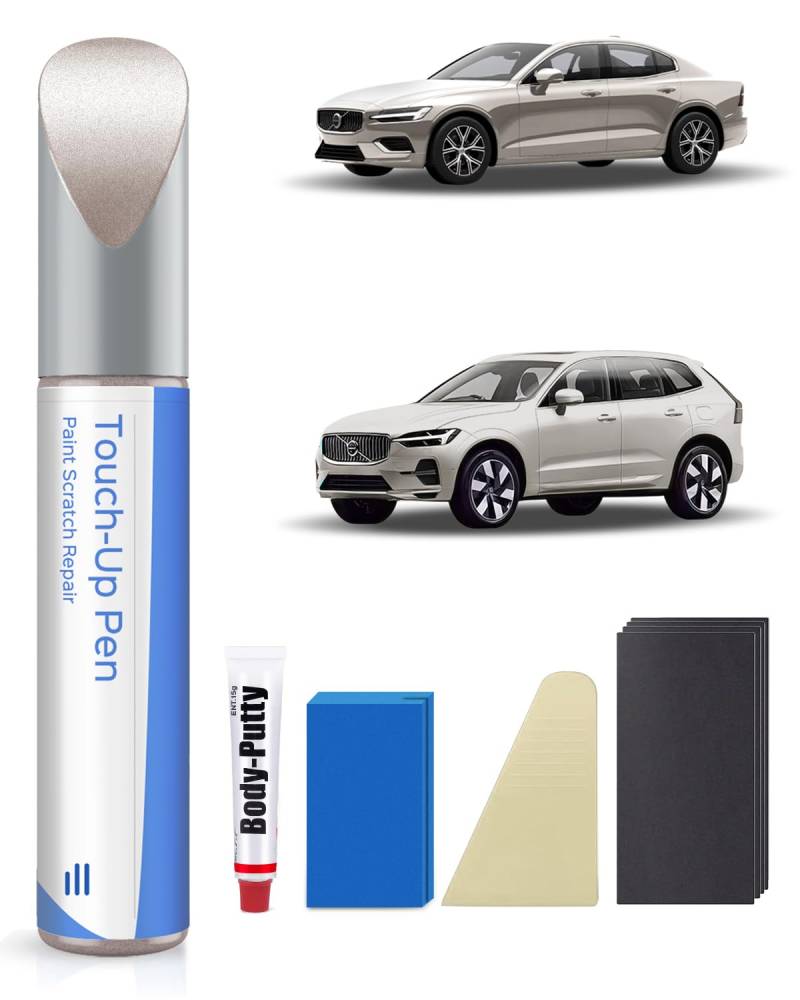 PARTS4EV 719 Luminous Sand Metallic Nachbesserungslack Kit Kompatibel mit Volvo S60L/XC60/S90/XC90 Exakte Übereinstimmung für Chips und Kratzer von PARTS4EV