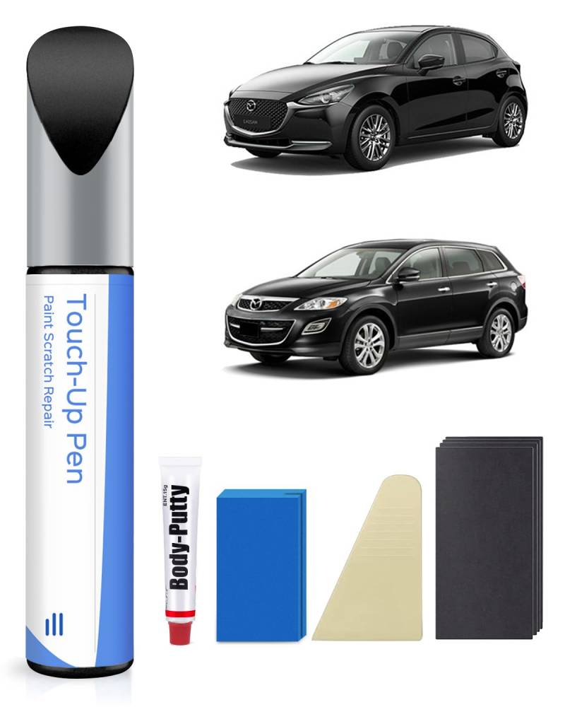 A3F Brilliant Black Lackstift Kit für Mazda – Exakte Übereinstimmung für Chips und Kratzer von PARTS4EV