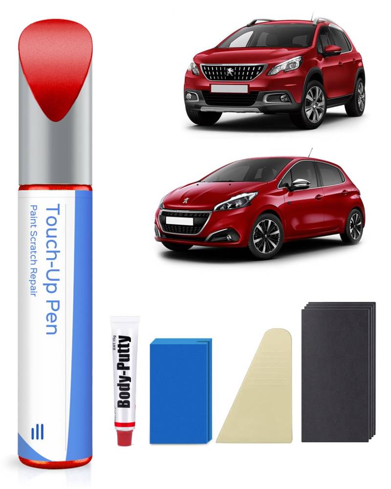 EVH Rouge Elixir Ausbesserungsfarbe Kit für Peugeot Exakte Übereinstimmung – Ausbesserung von Kratzern und Abplatzungen von PARTS4EV