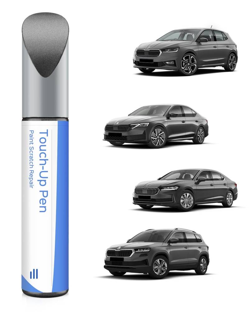PARTS4EV F6F6/ F7Y Metall Grau Metallic Lackstift Kompatibel mit Skoda Exakte Übereinstimmung für Chips und Kratzer von PARTS4EV