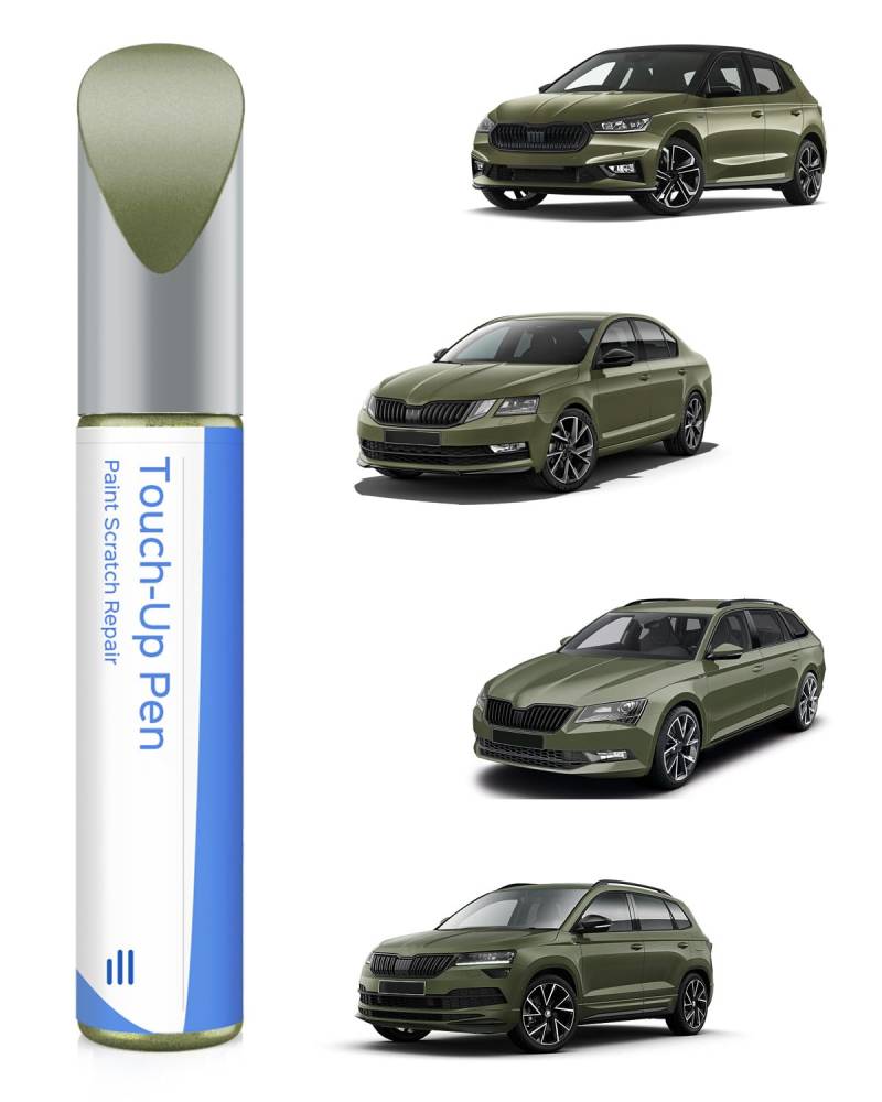 L2L2/F6X Jungle Grün Metallic Lackstift Kompatibel mit Skoda Exakte Übereinstimmung für Chips und Kratzer von PARTS4EV