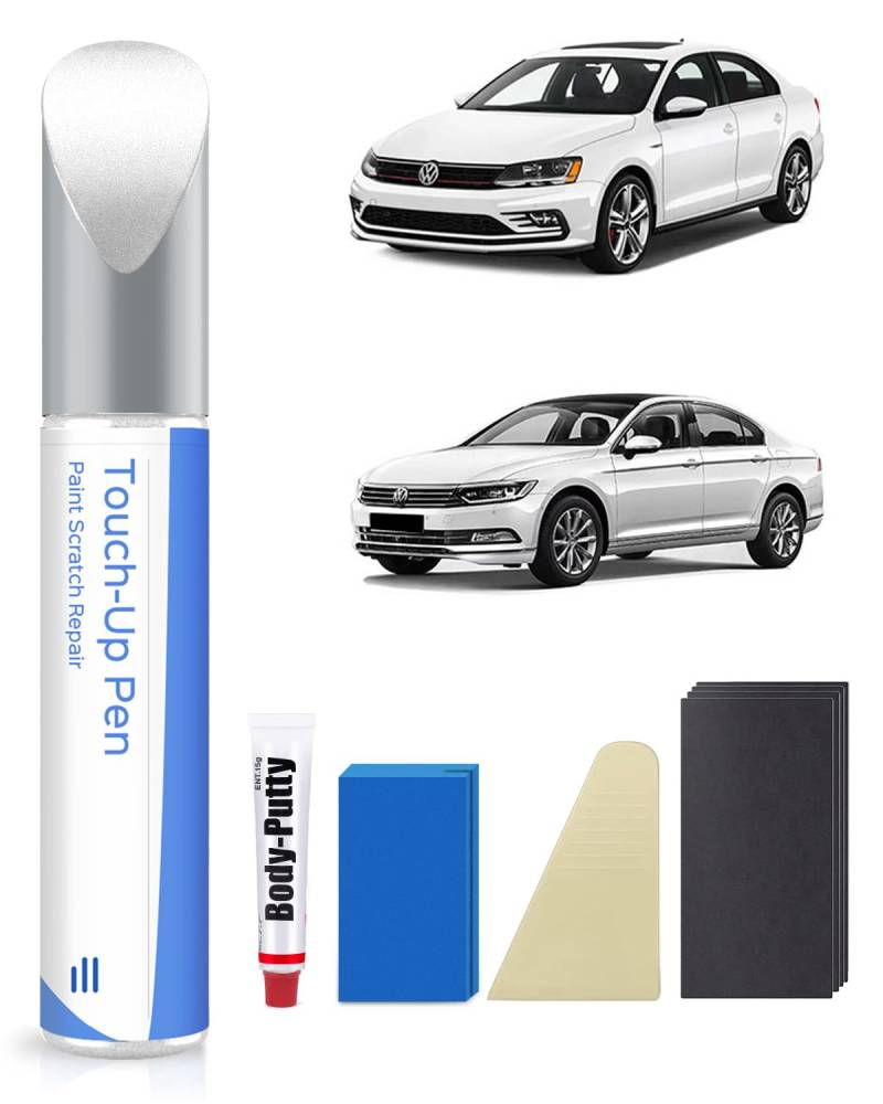 LB9A/B4 Candy White Lackstift Kit Kompatibel mit VW/Volkswagen Exakte Übereinstimmung für Chips und Kratzer von PARTS4EV
