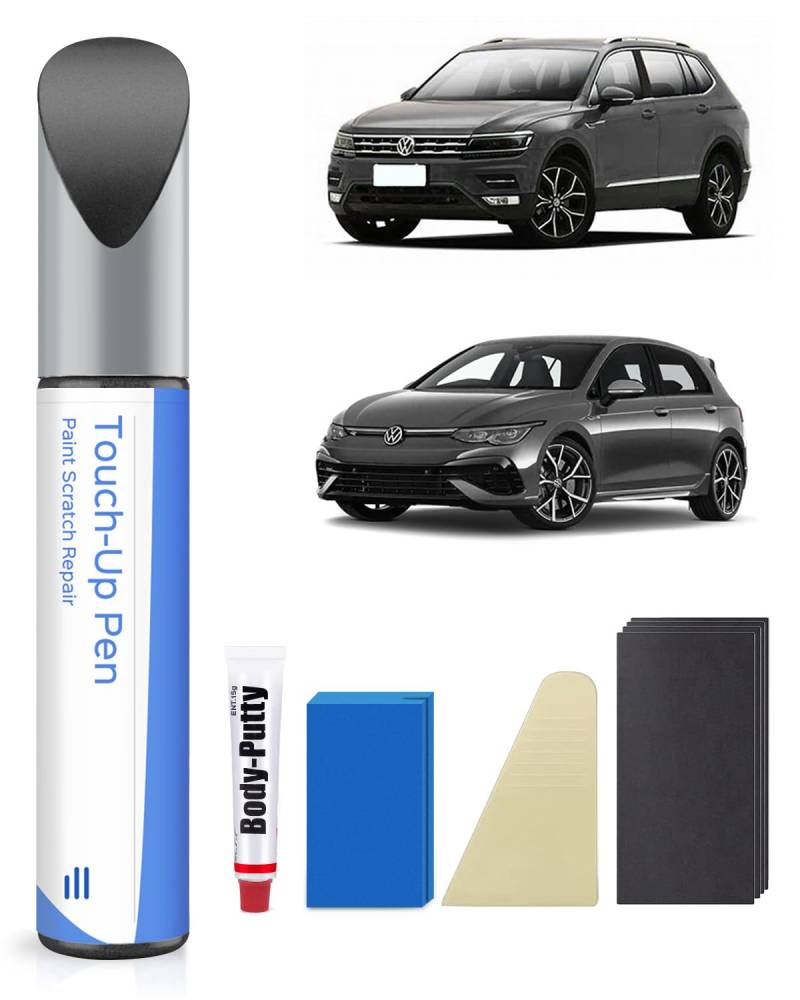 LR7H Indiumgrau Lackstift Kit Kompatibel mit VW/Volkswagen Exakte Übereinstimmung für Chips und Kratzer von PARTS4EV