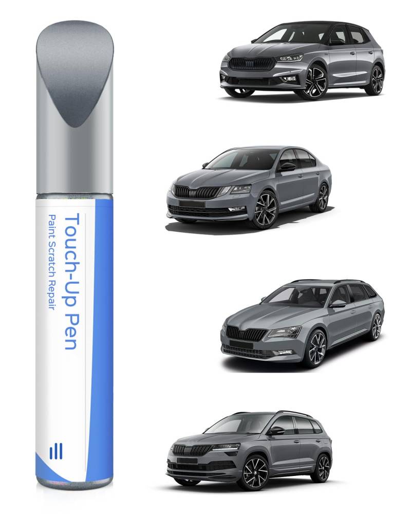 M3M3/F7A Stahl Grau Lackstift Kompatibel mit Skoda Exakte Übereinstimmung für Chips und Kratzer von PARTS4EV