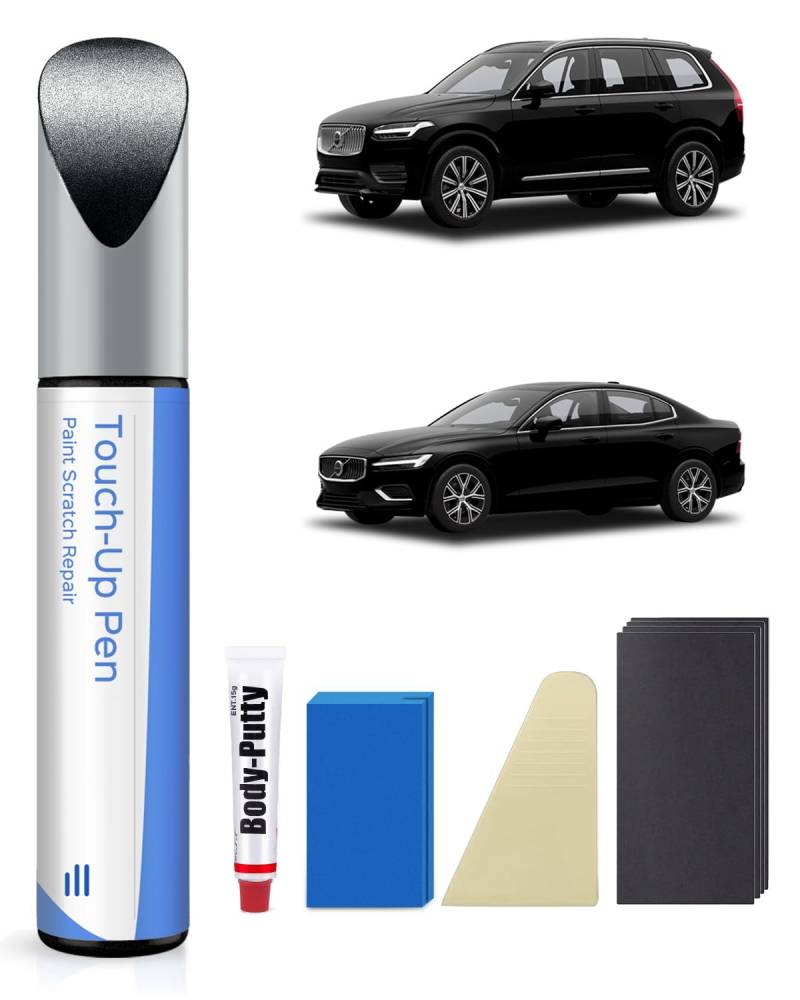 717 Onyx Black Metallic Nachbesserungslack Kompatibel mit Volvo Exakte Übereinstimmung für Chips und Kratzer von PARTS4EV