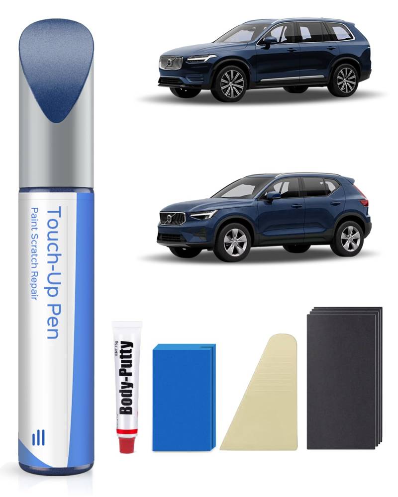 PARTS4EV 723 Denim Blue Metallic Nachbesserungslack Kit Kompatibel mit Volvo XC40/2018 XC60/XC90/2020 S60 Exakte Übereinstimmung für Chips und Kratzer von PARTS4EV