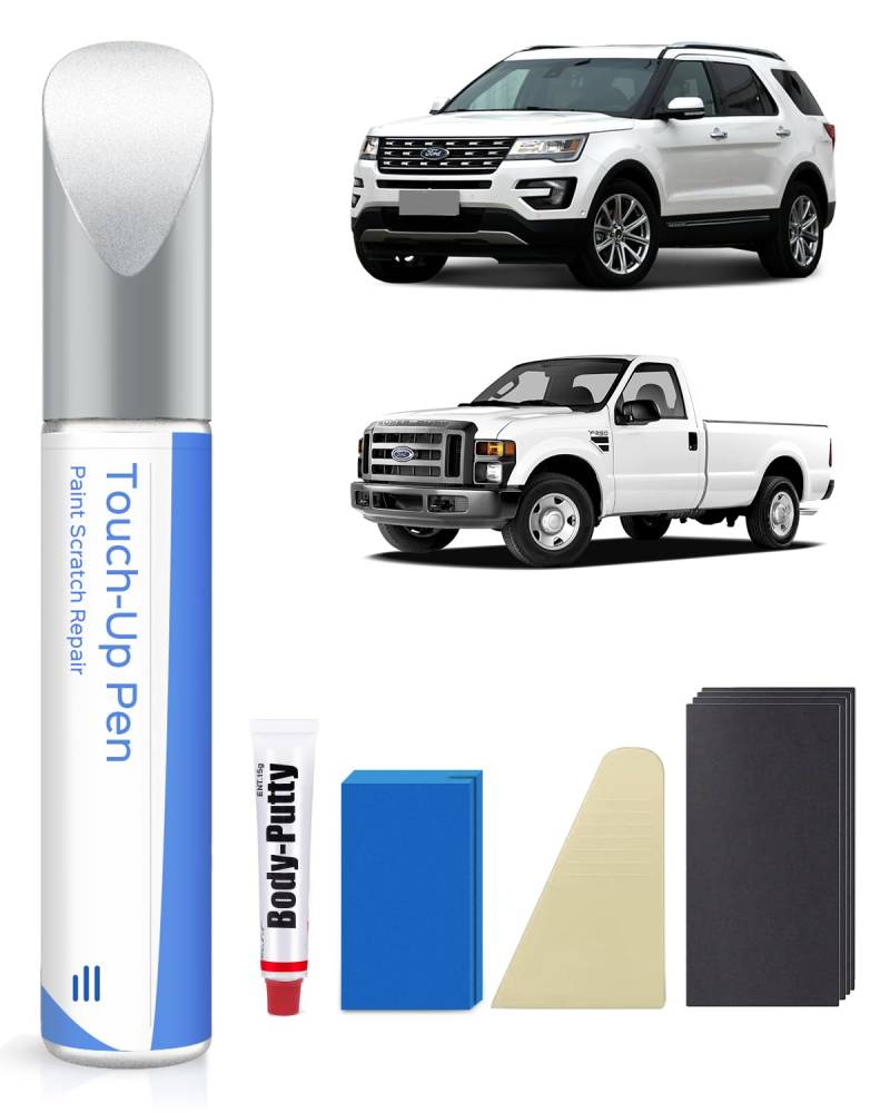 YZ/Z1/M6887 Oxford White Nachbesserungslack Kit Kompatibel mit Ford Alle Model Exakte Übereinstimmung für Chips und Kratzer von PARTS4EV