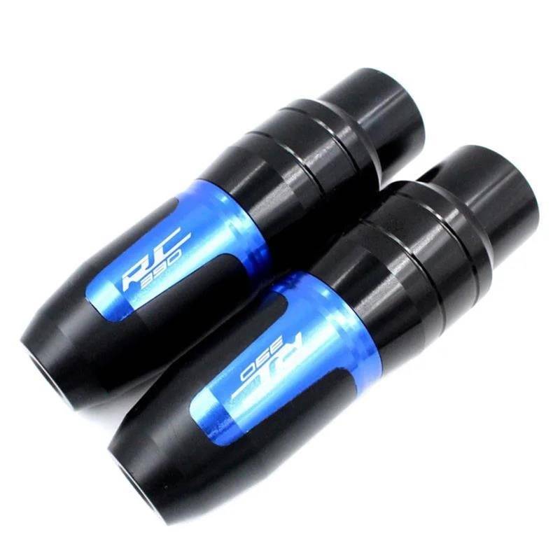 Motorrad Sturzbügel Motorradschutz Motorrad CNC Rahmen Crash Pads Auspuff Sliders Crash Protector Für RC390 RC 390 2014 2015 2016-2021 Motorrad Statorschutz(1 Piece of Blue) von PASPRT