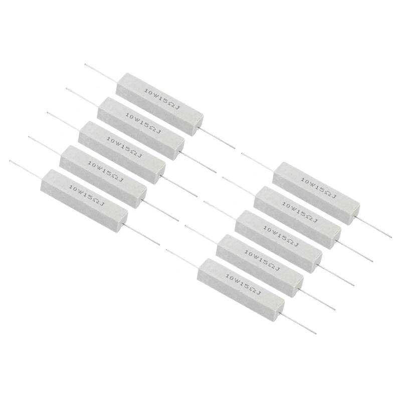 PATIKIL 10 Stück 15 Ohm Widerstände, 10W Keramikzementwiderstand Leistungszementwiderstand Kit Toleranz 5% für Netzadapter Audio Computer TV Leiterplatte von PATIKIL