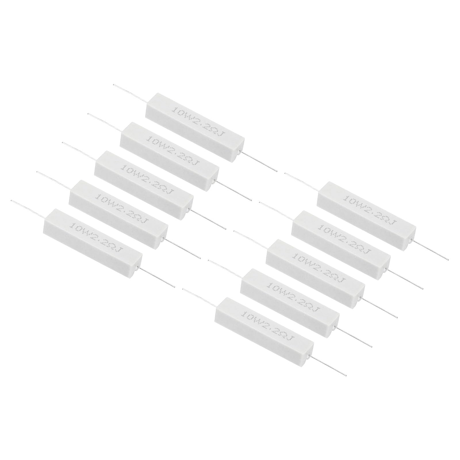 PATIKIL 10 Stück 2,2 Ohm Widerstände, 10W Keramikzementwiderstand Leistungszementwiderstand Kit Toleranz 5% für Netzadapter Audio Computer TV Leiterplatte PATIKIL 10 Stück 2,2 Ohm Widerstände, 10W Keramikzementwiderstand Leistungszementwiderstand Kit Toleranz 5% für Netzadapter Audio Computer TV Leiterplatte von PATIKIL