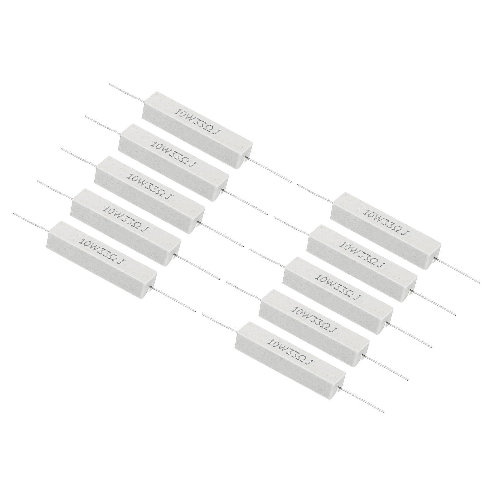 PATIKIL 10 Stück 33 Ohm Widerstände, 10W Keramikzementwiderstand Power Cement Resistor Kit Toleranz 5% für Netzadapter Audio Computer TV Leiterplatte PATIKIL 10 Stück 33 Ohm Widerstände, 10W Keramikzementwiderstand Power Cement Resistor Kit Toleranz 5% für Netzadapter Audio Computer TV Leiterplatte von PATIKIL