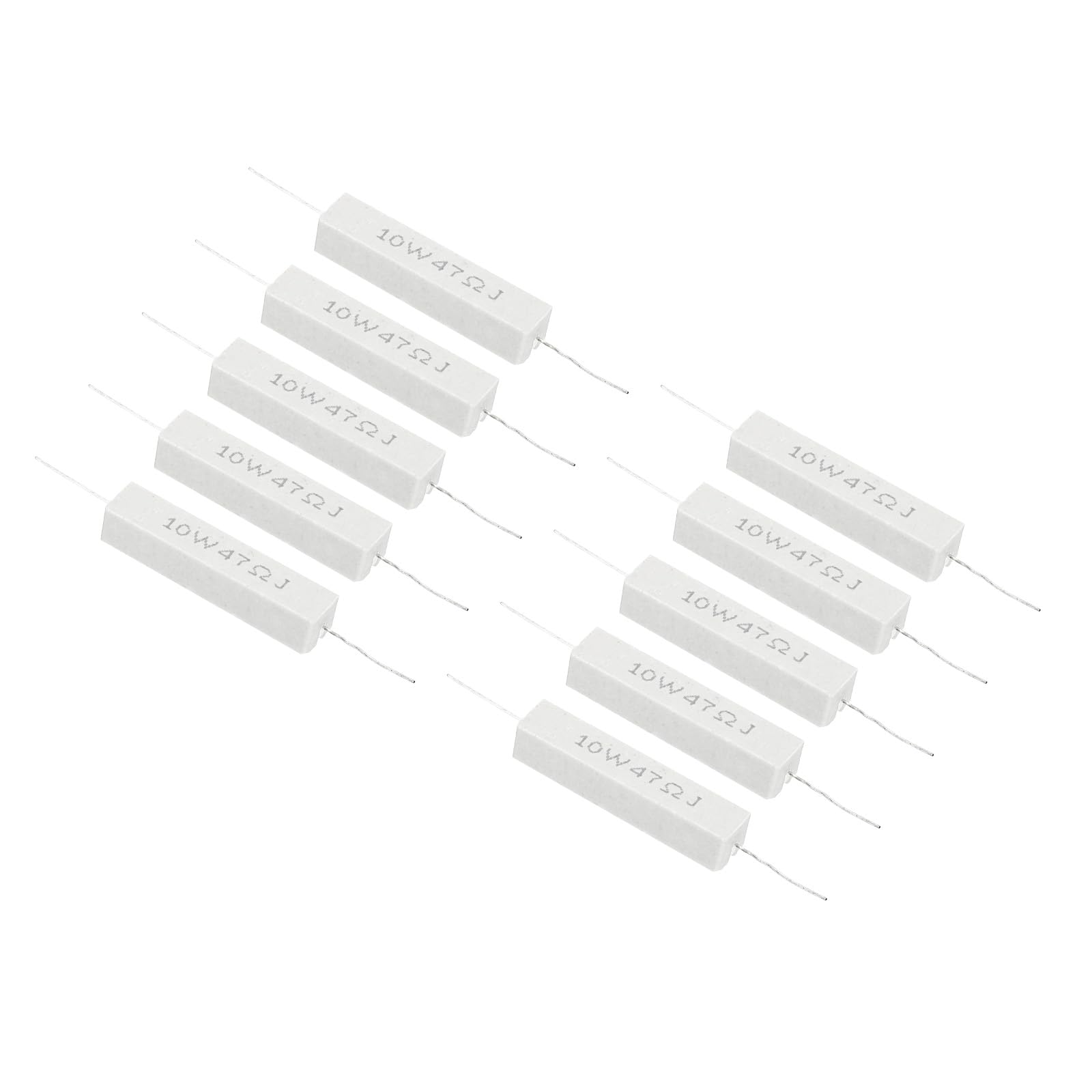 PATIKIL 10 Stück 47 Ohm Widerstände, 10W Keramikzementwiderstand Power Cement Resistor Kit Toleranz 5% für Netzadapter Audio Computer TV Leiterplatte PATIKIL 10 Stück 47 Ohm Widerstände, 10W Keramikzementwiderstand Power Cement Resistor Kit Toleranz 5% für Netzadapter Audio Computer TV Leiterplatte von PATIKIL