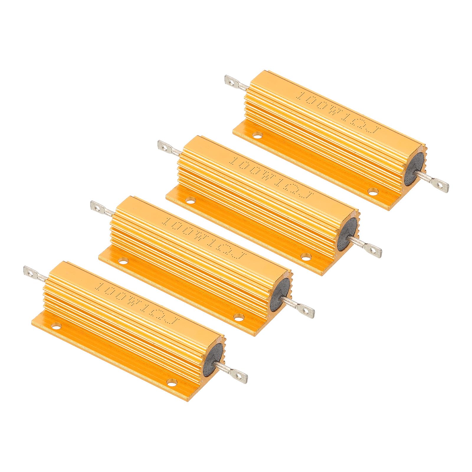 PATIKIL 100W 1 Ohm Widerstand Sortiment Kit Aluminium Gehäuse Widerstände Set, 4 Stück Aluminum Widerstand Set mit Schrauben Draht Widerstände Resistor Kit mit 5% Toleranz, Golden PATIKIL 100W 1 Ohm Widerstand Sortiment Kit Aluminium Gehäuse Widerstände Set, 4 Stück Aluminum Widerstand Set mit Schrauben Draht Widerstände Resistor Kit mit 5% Toleranz, Golden von PATIKIL