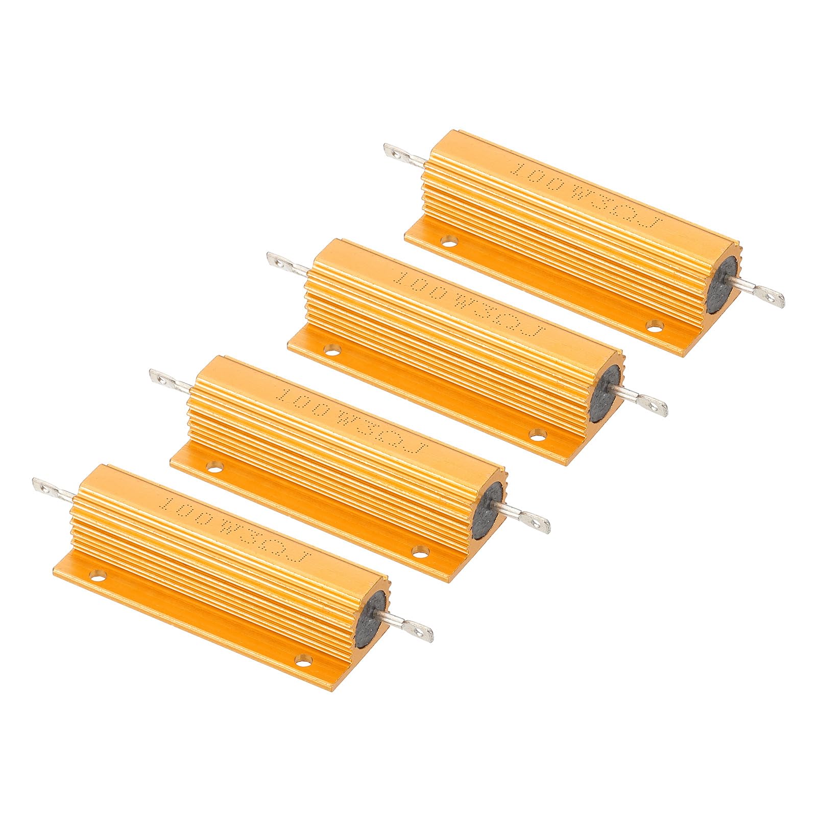 PATIKIL 100W 3 Ohm Widerstand Sortiment Kit Aluminium Gehäuse Widerstände Set, 4 Stück Aluminum Widerstand Set mit Schrauben Draht Widerstände Resistor Kit mit 5% Toleranz, Golden PATIKIL 100W 3 Ohm Widerstand Sortiment Kit Aluminium Gehäuse Widerstände Set, 4 Stück Aluminum Widerstand Set mit Schrauben Draht Widerstände Resistor Kit mit 5% Toleranz, Golden von PATIKIL