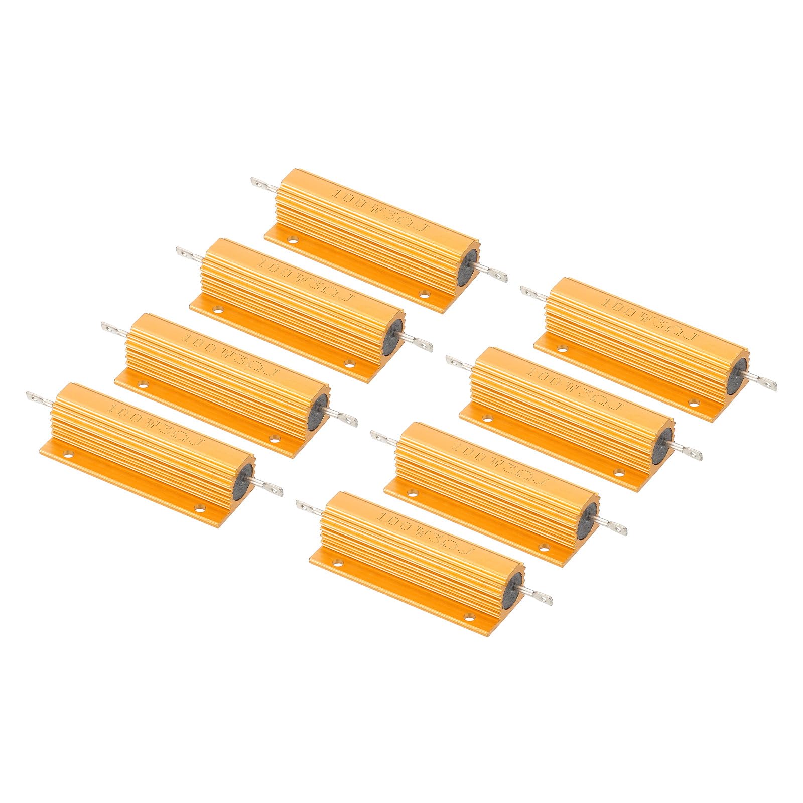 PATIKIL 100W 3 Ohm Widerstand Sortiment Kit Aluminium Gehäuse Widerstände Set, 8 Stück Aluminum Widerstand Set mit Schrauben Draht Widerstände Resistor Kit mit 5% Toleranz, Golden PATIKIL 100W 3 Ohm Widerstand Sortiment Kit Aluminium Gehäuse Widerstände Set, 8 Stück Aluminum Widerstand Set mit Schrauben Draht Widerstände Resistor Kit mit 5% Toleranz, Golden von PATIKIL