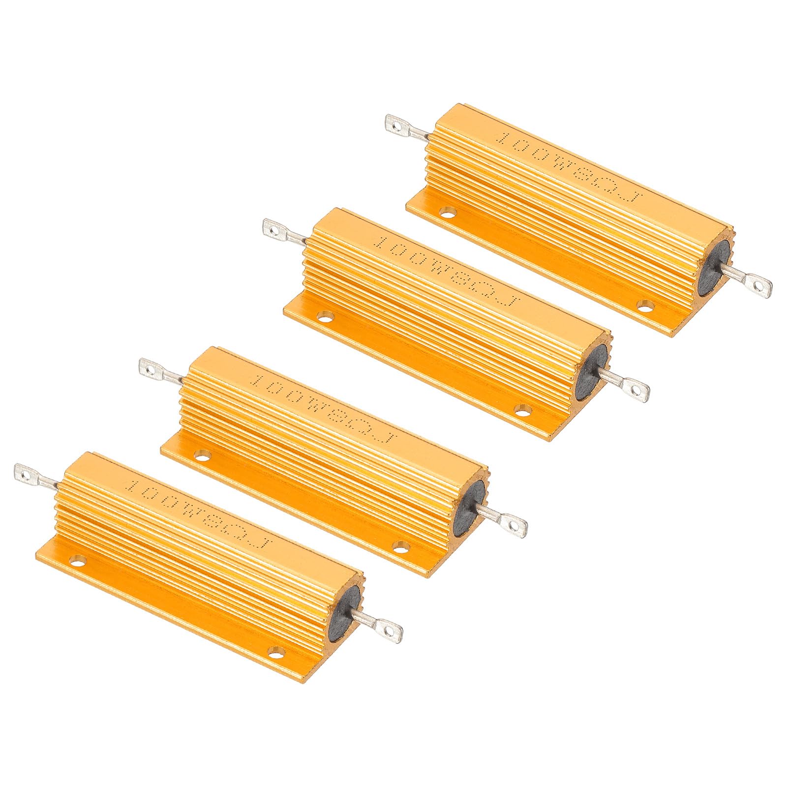 PATIKIL 100W 8 Ohm Widerstand Sortiment Kit Aluminium Gehäuse Widerstände Set, 4 Stück Aluminum Widerstand Set mit Schrauben Draht Widerstände Resistor Kit mit 5% Toleranz, Golden PATIKIL 100W 8 Ohm Widerstand Sortiment Kit Aluminium Gehäuse Widerstände Set, 4 Stück Aluminum Widerstand Set mit Schrauben Draht Widerstände Resistor Kit mit 5% Toleranz, Golden von PATIKIL