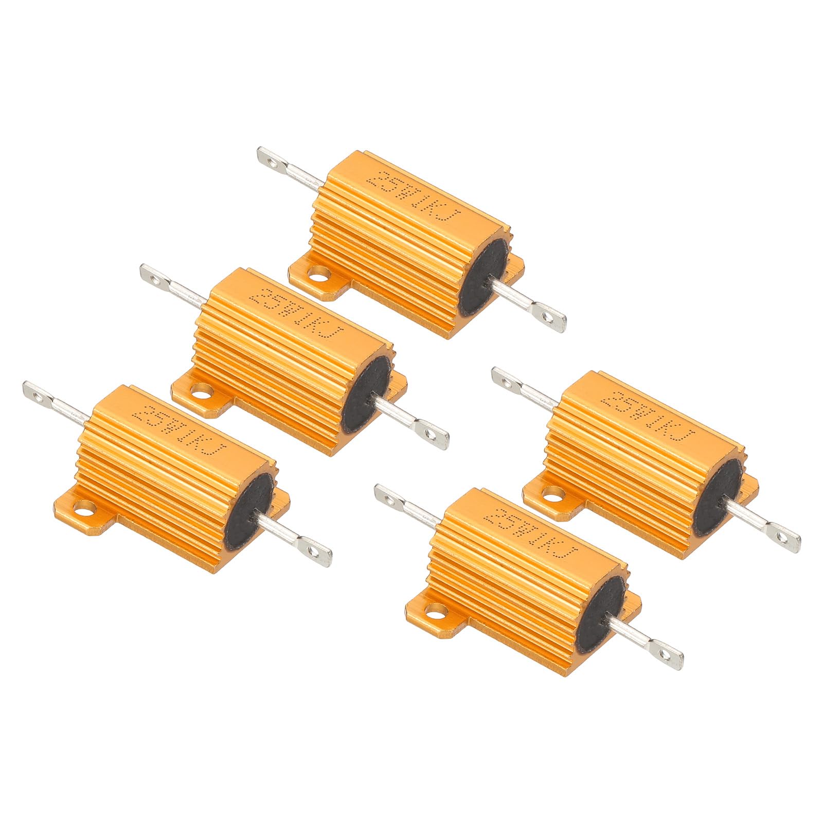 PATIKIL 25W 1000 Ohm Aluminum Gehäuse Widerstände Set, 5 Stück Aluminum Widerstand Set mit Schrauben Drahtgewickelte Potentiometer Leistung Widerstand Sortiment 5% Toleranz, Golden PATIKIL 25W 1000 Ohm Aluminum Gehäuse Widerstände Set, 5 Stück Aluminum Widerstand Set mit Schrauben Drahtgewickelte Potentiometer Leistung Widerstand Sortiment 5% Toleranz, Golden von PATIKIL