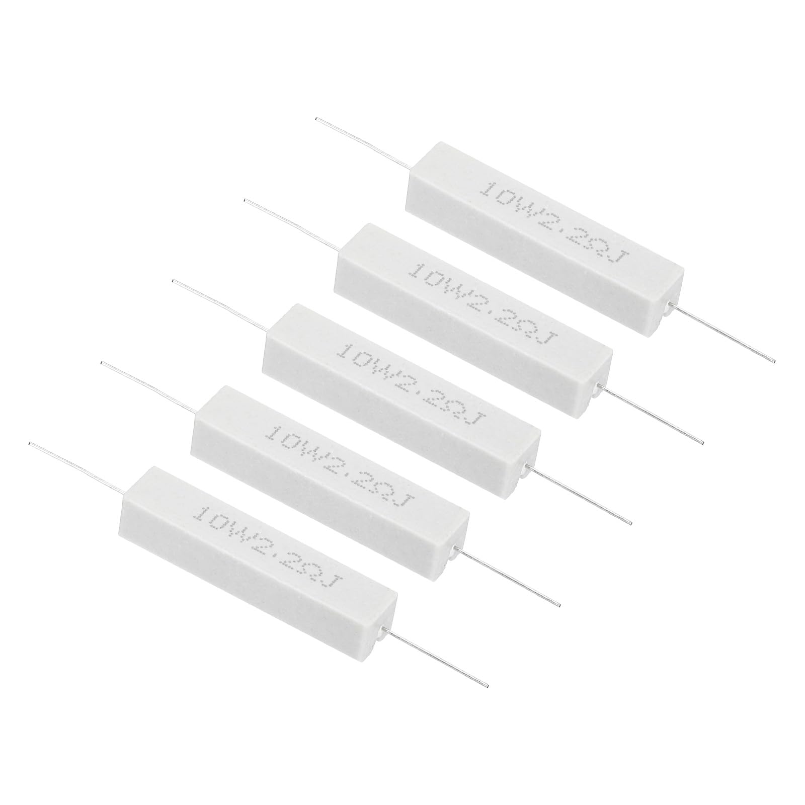 PATIKIL 5 Stück 2,2 Ohm Widerstände, 10W Keramikzementwiderstand Power Cement Resistor Kit Toleranz 5% für Netzadapter Audio Computer TV Leiterplatte PATIKIL 5 Stück 2,2 Ohm Widerstände, 10W Keramikzementwiderstand Power Cement Resistor Kit Toleranz 5% für Netzadapter Audio Computer TV Leiterplatte von PATIKIL
