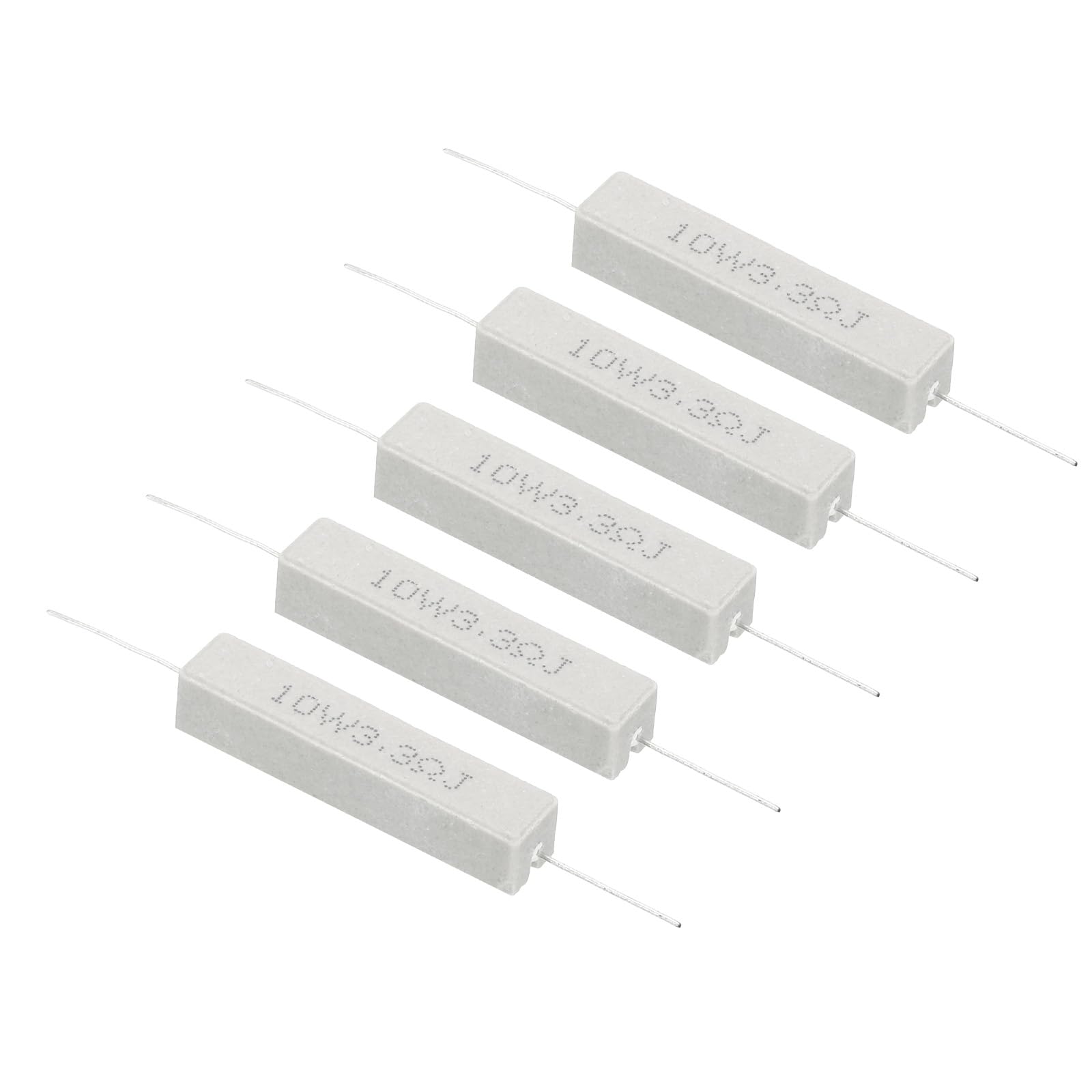 PATIKIL 5 Stück 3,3 Ohm Widerstände, 10W Keramikzementwiderstand Power Cement Resistor Kit Toleranz 5% für Netzadapter Audio Computer TV Leiterplatte PATIKIL 5 Stück 3,3 Ohm Widerstände, 10W Keramikzementwiderstand Power Cement Resistor Kit Toleranz 5% für Netzadapter Audio Computer TV Leiterplatte von PATIKIL
