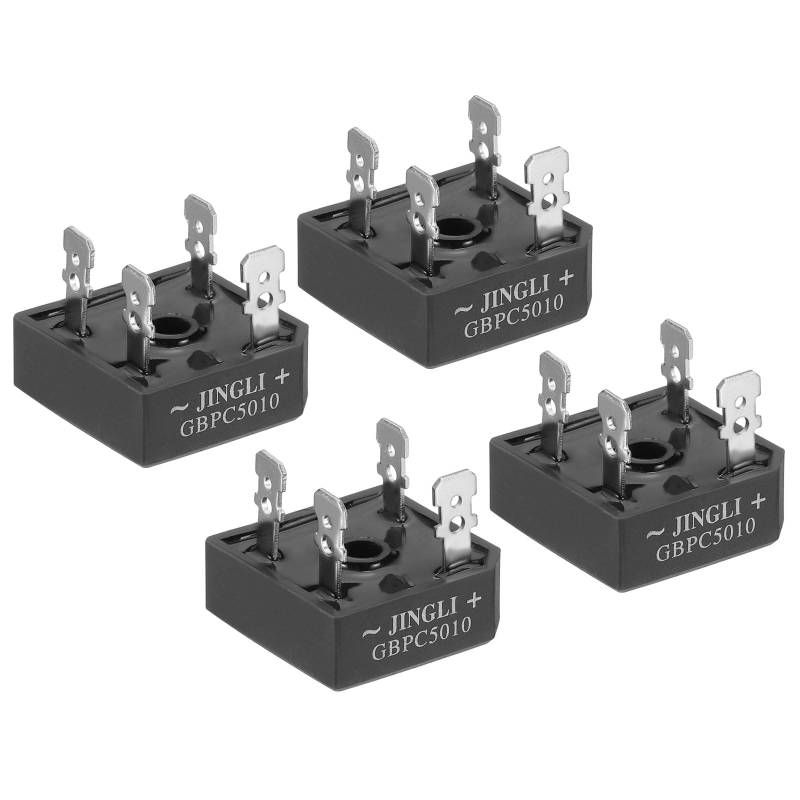 PATIKIL GBPC50-10 Gleichrichterdiode, 4 Stück Brückengleichrichter 50A 1000V Elektronische Siliziumdioden zur Umwandlung von Wechselstrom in Gleichstrom, Schwarz von PATIKIL