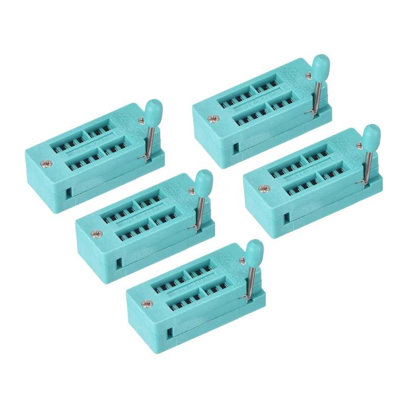 PATIKIL Universeller IC-Test-ZIF-Sockel, 14-polig, 3,0 mm Rastermaß, für Mikrocontroller, Chip, Steckbrett, Programm-ICs, 5er-Pack von PATIKIL