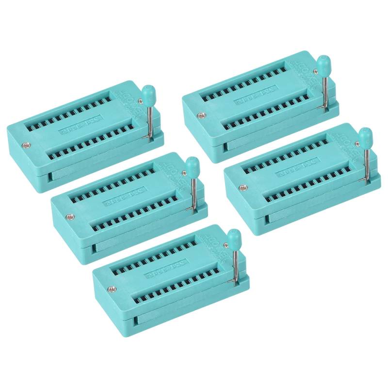 PATIKIL Universeller IC-Test-ZIF-Sockel, 24-polig, 3,0 mm Rastermaß, für Mikrocontroller, Chip, Steckbrett, Programm-ICs, 5er-Pack von PATIKIL